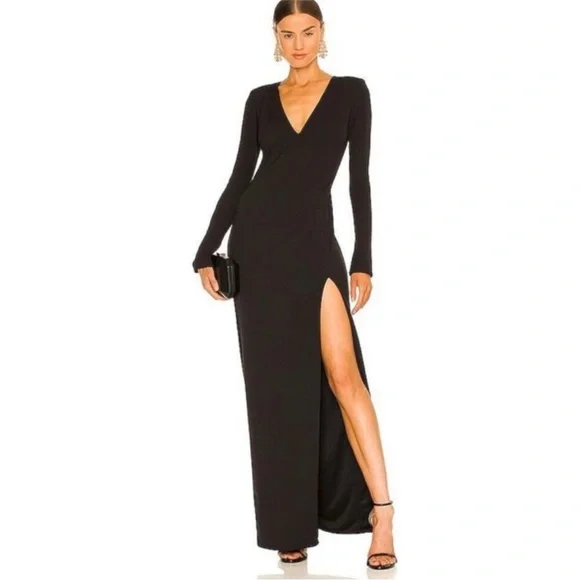 long sleeve long boho dress Lauren Puff Sleeve Maxi Dress Navy / M